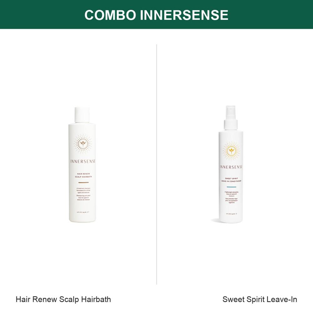 COMBO Innersense: Dầu Gội Sạch Da Đầu Hair Renew + Xịt Xả Khô Cấp Ẩm Sweet Spirit - Bộ Đôi Chăm Sóc Tóc (2x295ml, Chính Hãng Mỹ)